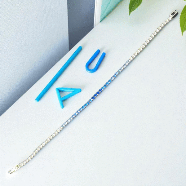Full stretch view of 925 Azure Radiance Tennis Bracelet