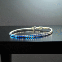 Front view of 925 Azure Radiance Tennis Bracelet