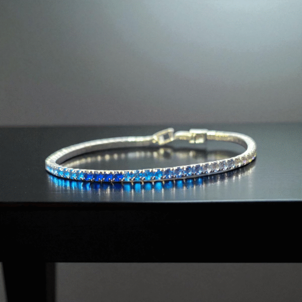 Front view of 925 Azure Radiance Tennis Bracelet