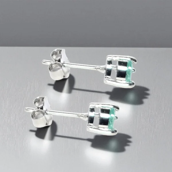 Side view of Mint Whisper Heart Studs