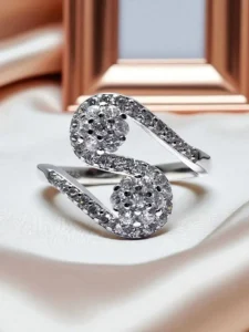 Home 57 S-Twist CZ Stone Ring – 925 Silver