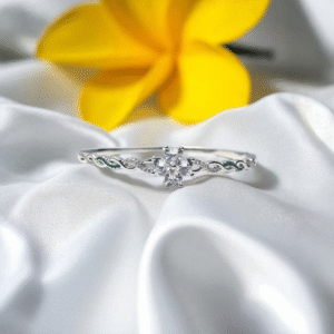 Frost Petal Kada – Floral Elegance in Sterling Silver