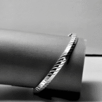 Side view of Silver Blade Textured Kada