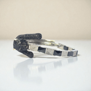 Home 52 Onyx Mufasa Jaguar Bracelet – Ice & Black Crystal in 925 Silver