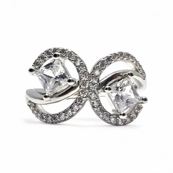 Close-up of Infinity Sparkle CZ Ring