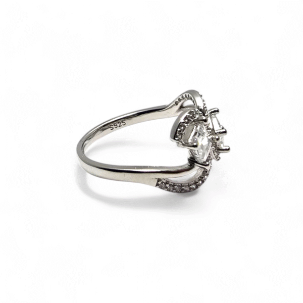 Close-Up left side view of 925 Infinity Sparkle CZ Silver Ring