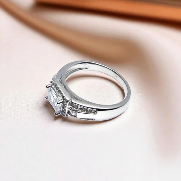 Top view of Emerald Cut Center Stone Ring