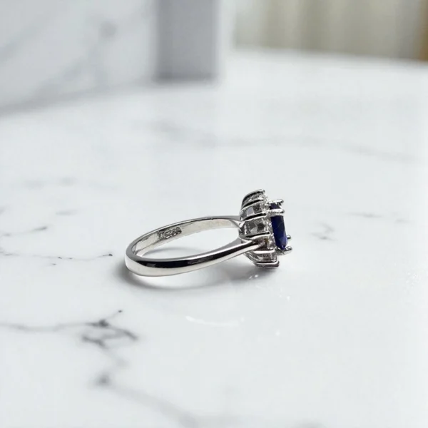 Right side view of Royal Blue Sparkle Ring