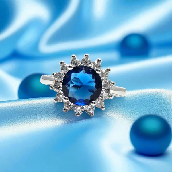 Close Up view of Royal Blue Sparkle Ring