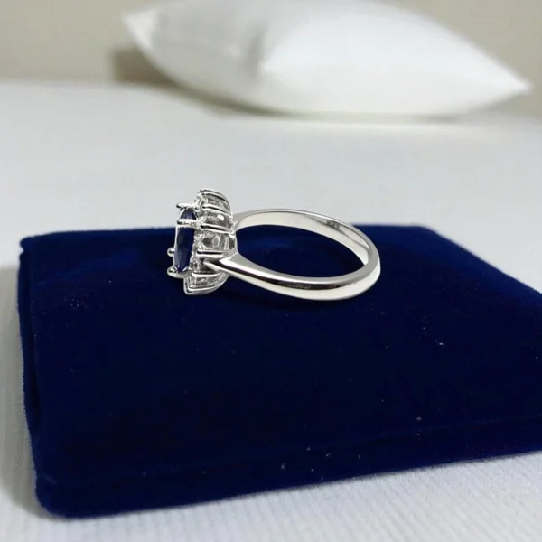 Left side view of Royal Blue Sparkle Ring