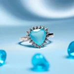 Close up of Aqua Blue Glint Ring