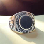 Close up of Hex Shield Ring