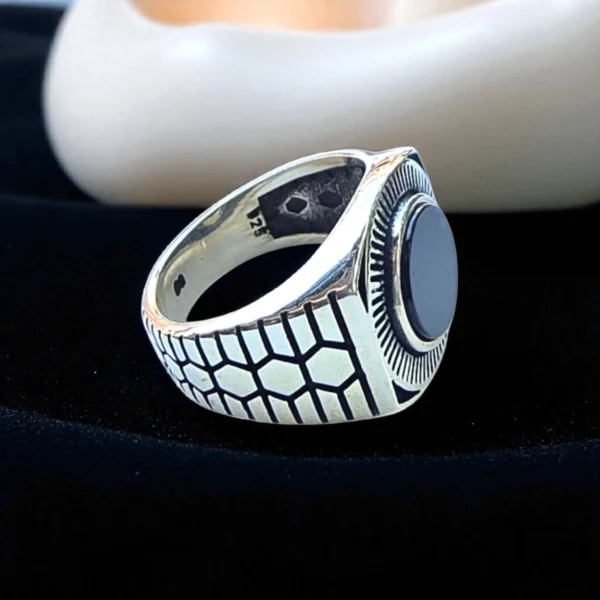 Top view of Hex Shield Ring