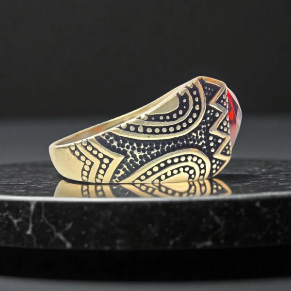 Left Close up of Ember Crest Ring