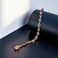 Full stretch view of 925 Royal Sapphire Bracelet
