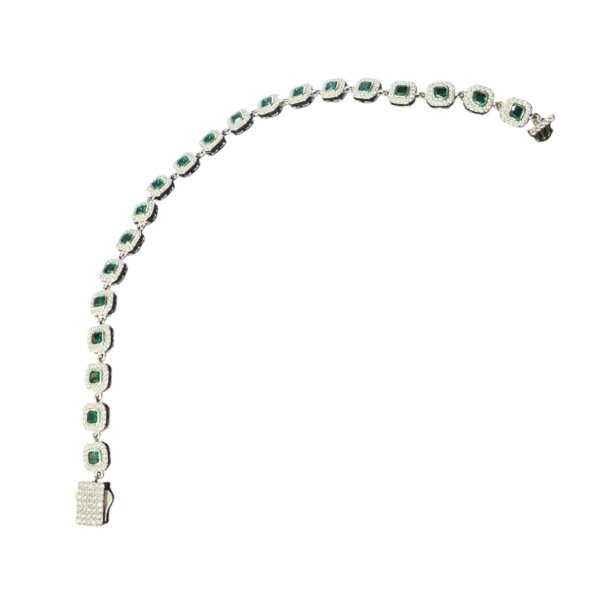 Bent view of Emerald CZ Bracelet