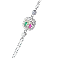 Close up of Prismatic CZ Charm Bracelet