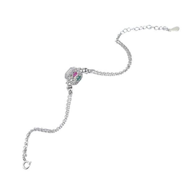 Full display of Prismatic CZ Charm Bracelet