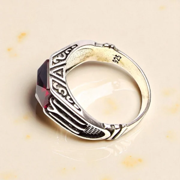 Top view of Crimson Crest Ring