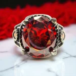 Close up of Crimson Garnet Ring