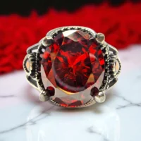 Close up of Crimson Garnet Ring