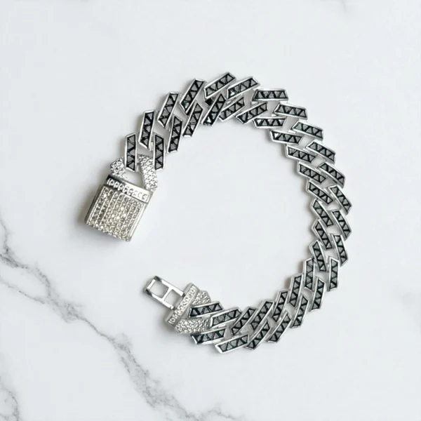Top view of Noir Prism Cuban Bracelet
