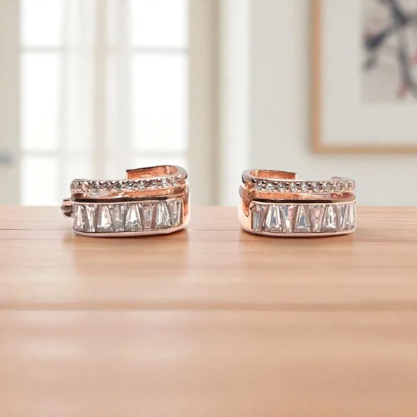 Side up view of Baguette Hug Hoops