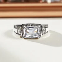 Close up of Emerald Cut Center Stone Ring
