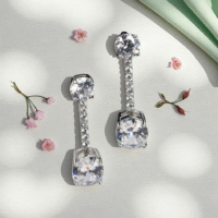 Close up of Aurora Line Drop Earrings
