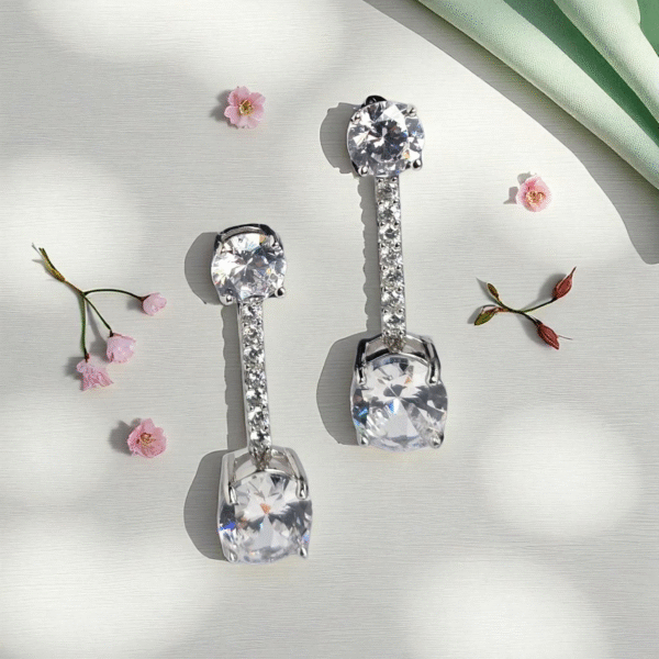 Close up of Aurora Line Drop Earrings