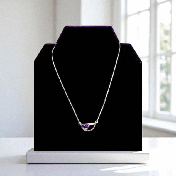 Full display on bust of Amethyst Arc Pendant