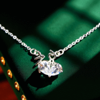Close Up of Heart Curve Necklace