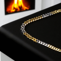 Close up of Dual-Tone Cuban Chain