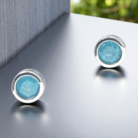 Front view of 925 Aqua Whisper Studs