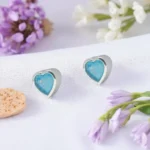 Front view of Aqua Heartbeat Studs