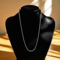 Full display on bust of 925 Popcorn Chain