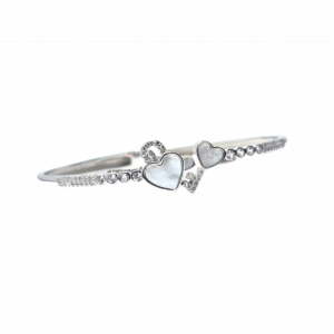 Home 60 Twin Hearts Kada – Love in Shell & Shine, in 925 Silver