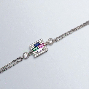 Home 54 Prism Bloom Bracelet – Multicolor CZ Sparkle in 925 Silver