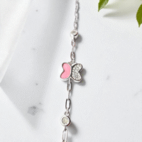 Top view of Pink Flutter Butterfly Bracelet