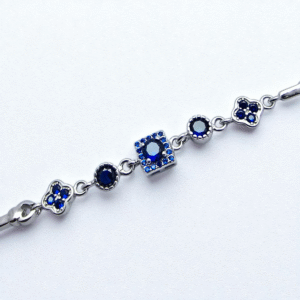 Midnight Mosaic Bracelet – Deep Blue CZ Accents in 925 Silver