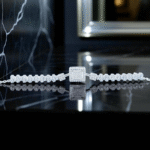 Front view of Empress Square CZ Bracelet – 925 Silver Radiance