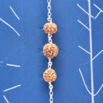 Close up of Triple Rudraksha Bead Bracelet – Spiritual Protection in 925 Silver