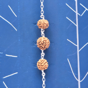 Home 58 Triple Rudraksha Bead Bracelet – Spiritual Protection in 925 Silver
