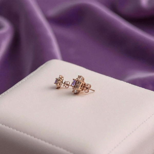 Side view of Lavender Prism Studs