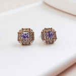 Close up of Lavender Prism Studs