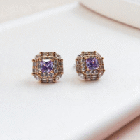 Close up of Lavender Prism Studs