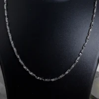 Close up view of Classic Textured Link Chain – 925 Silver