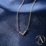 Close up view of Five-Stone V-Necklace – 925 Silver