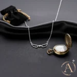 Close up view of Guardian Angel Wings Heart Necklace – 925 Silver