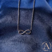 Close up view of You and Me Infinity Necklace – 925 Silver